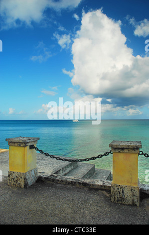 Gehweg von Frederiksted, St. Croix, Amerikanische Jungferninseln Stockfoto