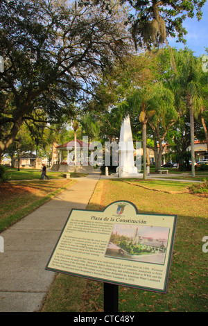 PLAZA DE LA CONSTITUCIÓN, DIE HISTORISCHE ALTSTADT, ST. AUGUSTINE, FLORIDA, USA Stockfoto