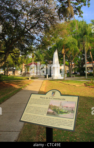 PLAZA DE LA CONSTITUCIÓN, DIE HISTORISCHE ALTSTADT, ST. AUGUSTINE, FLORIDA, USA Stockfoto