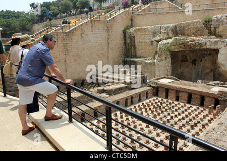 Römische Bäder, Ruinen Roman auf dem Display in der Innenstadt von Beirut, Libanon. Stockfoto