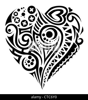 Tatoo-Vektor-Herz Stockfoto
