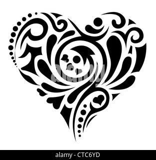 Tatoo-Vektor-Herz Stockfoto