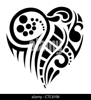 Tatoo-Vektor-Herz Stockfoto