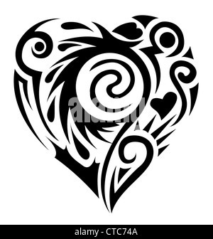 Tatoo-Vektor-Herz Stockfoto