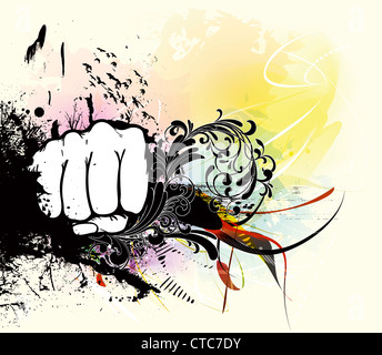 Faust mit Grunge-Vektor-illustration Stockfoto