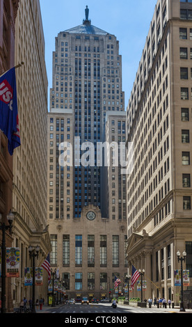 Chicago Board Of Trade auf Jackson Boulevard vom LaSalle Street mit Federal Reserve Bank, direkt, Loop-Bezirk, Chicago, IL Stockfoto