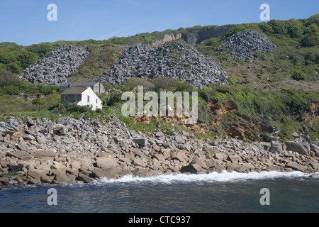 Später Bucht an der Südküste von cornwall Stockfoto