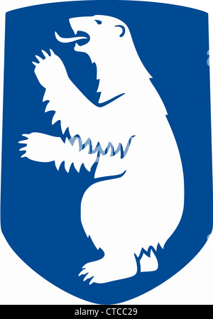 Wappen von Grönland. Stockfoto