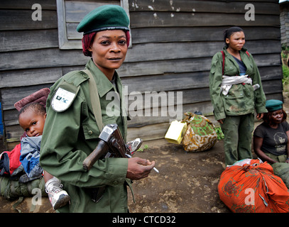 Kongolesischen Soldatin, FARDC, Mushake, demokratische Republik Kongo Stockfoto