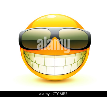 Vektor-Illustration von cool glänzende einzelne Emoticon Stockfoto