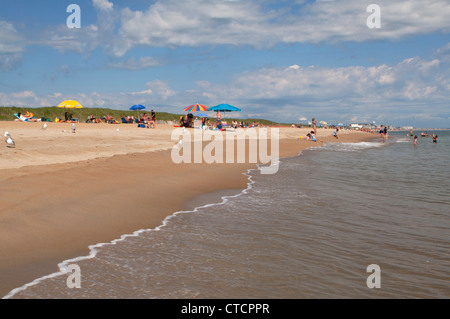 Strand an der Mündung des Merrimack River, Salisbury Beach, Massachusetts, Vereinigte Staaten von Amerika Stockfoto