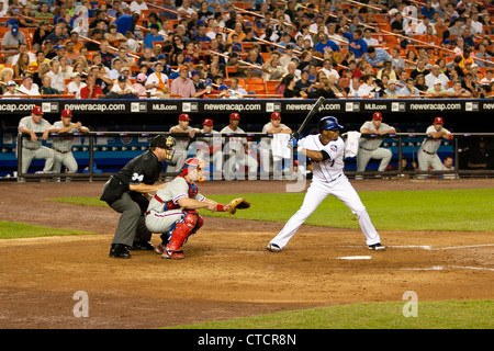 Infielder Jose Reyes an bat bei einem Baseballspiel im Shea Stadium auf Long Island im US-Bundesstaat New York Mets Vs Phillies Stockfoto