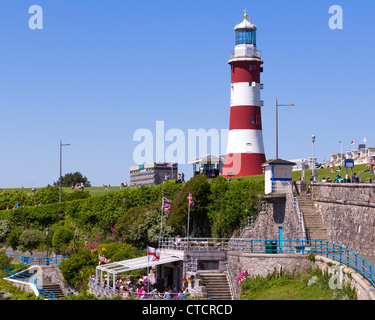 Das ehemalige Eddystone Leuchtturm, Smeatons Tower entstand auf Plymouth Hacke zu feiern es bahnbrechendes Design. Stockfoto