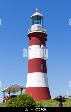 Das ehemalige Eddystone Leuchtturm, Smeatons Tower entstand auf Plymouth Hacke zu feiern es bahnbrechendes Design. Stockfoto