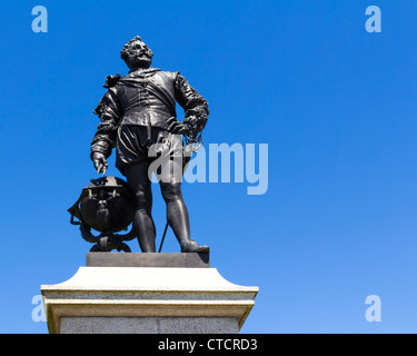 Statue des Sir Francis Drake auf Plymouth Hacke, Devon England UK Stockfoto