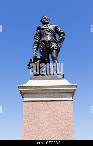 Statue des Sir Francis Drake auf Plymouth Hacke, Devon England UK Stockfoto