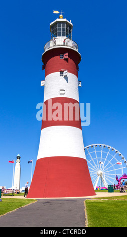 Das ehemalige Eddystone Leuchtturm, Smeatons Tower entstand auf Plymouth Hacke zu feiern es bahnbrechendes Design. Stockfoto