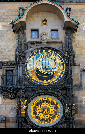 Tschechien, Prag, astronomische Uhr am Altstädter Rathaus Stockfoto