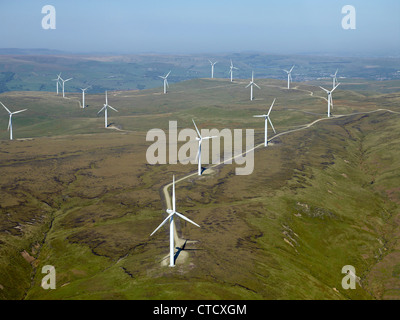 Windpark auf der Oberseite der Pennines, in der Nähe von Windy Hill, North West England, uk Stockfoto