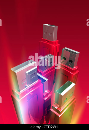 USB-sticks Kunstwerk Stockfoto