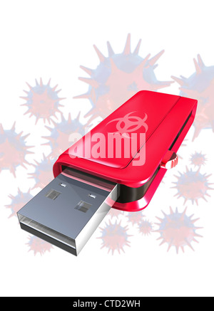 Computer-Virus konzeptuellen Kunstwerk Stockfoto