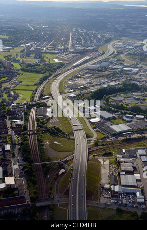 Stadt von Glasgow aus der Luft. Stockfoto