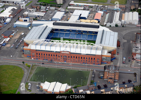 Luftaufnahme der Ibrox Stadium Heimat Rangers FC Fußballclub. Stockfoto