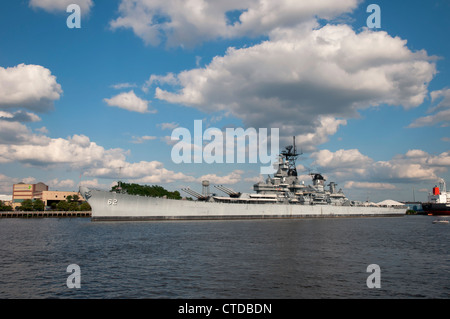 Das Schlachtschiff New Jersey Museum, Delaware River, Camden, New Jersy, USA Stockfoto