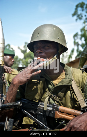 Kongolesische Soldaten, FARDC, Mushake, demokratische Republik Kongo Stockfoto