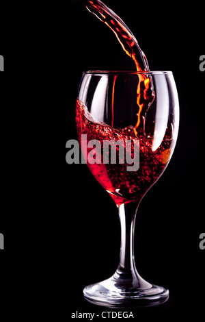 Glas Wein abgefüllt Stockfoto