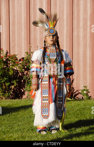 Paiute-Indianer zeigen im Frontier Homestead State Park, Cedar City, Utah Stockfoto