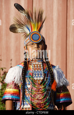 Paiute-Indianer zeigen im Frontier Homestead State Park, Cedar City, Utah Stockfoto