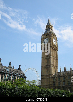 Portcullis House, London Eye und Big Ben Stockfoto