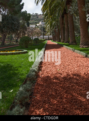 Fragment des berühmten Bahai-Gärten in Haifa, Israel Stockfoto