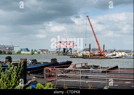 Niederlande, Amsterdam, Insel Juni 2012 ehemalige REM Radiostation im westlichen Hafengebiet. Foto Kees Metselaar Stockfoto