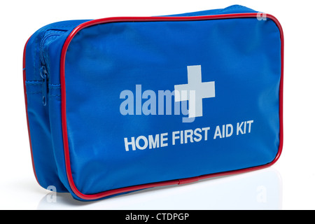 Blau mit Reißverschluss nach Hause Verbandskasten Stockfoto