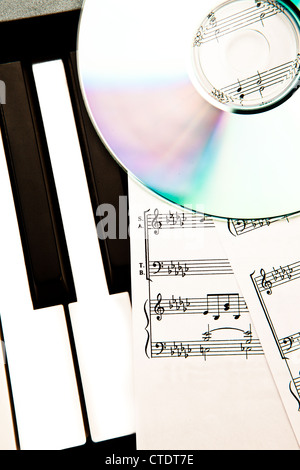 CD und Musik-score Stockfoto