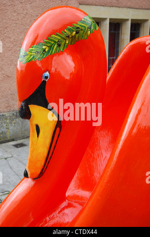 künstlerische Darstellung der Schwan Skulpturen in Wells, Somerset UK Stockfoto