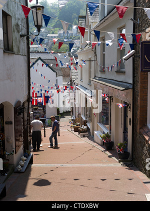 dh LYNTON DEVON idyllische Dörfer an der Küste von North Devonshire entlang enger Straßen in großbritannien Stockfoto