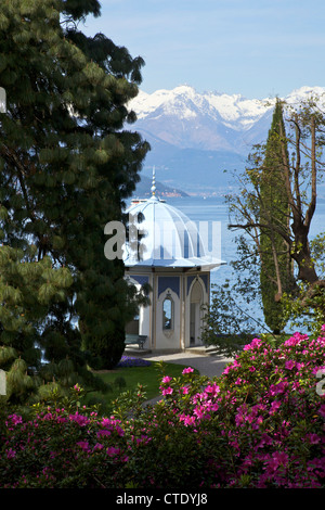 Maurischen Stil klassischer Tempel, Gärten der Villa Melzi, Bellagio, Comer See, Italien, Europa Stockfoto