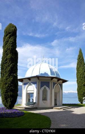 Maurischen Stil klassischer Tempel, Gärten der Villa Melzi, Bellagio, Comer See, Italien, Europa Stockfoto