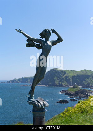 dh Capstone Hill ILFRACOMBE DEVON Ekaterine Kate Frolovon Statue Russland Mädchen Hillsborough Cliff Unfall Stockfoto