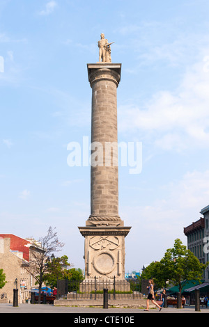 Nelson Säule, Place Jacques Cartier, Vieux Montreal Stockfoto