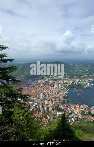 Ansicht der Stadt von Como aus Brunate, Comer See, Italien, Europa Stockfoto