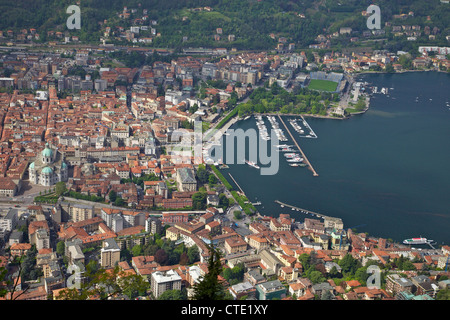 Ansicht der Stadt von Como aus Brunate, Comer See, Italien, Europa Stockfoto