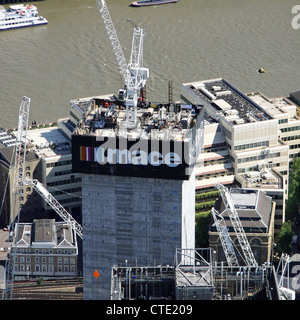 Luftaufnahme der Shard während der frühen Bau Juni 2010, London, UK Stockfoto