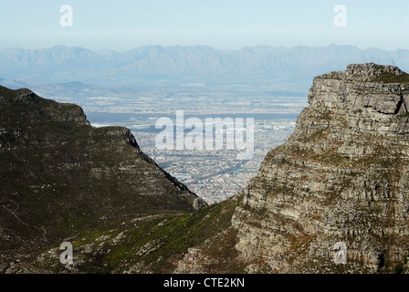 Cape Town, Cape Flats und vom Tafelberg. Western Cape, Südafrika Stockfoto