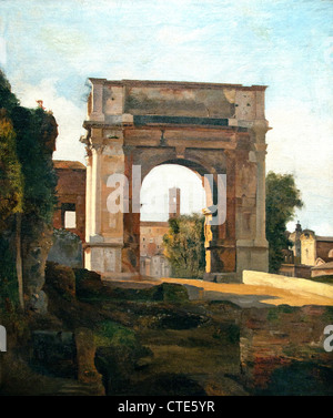 Der Bogen von Titus und französischen Forum Rom 1824 französischer Maler und Grafiker Stockfoto