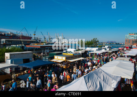 Sankt Pauli Fischmarkt Fischmarkt im Stadtteil St. Pauli Hamburg Deutschland Europa Stockfoto