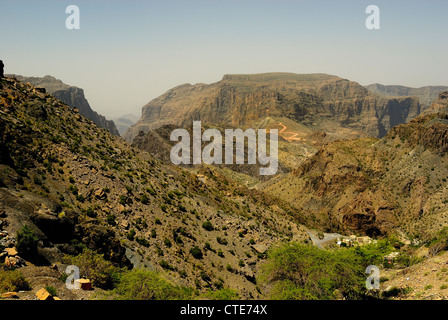 Der Jabal al Akhdar-Bereich in den westlichen Hajar Bergen von Oman Stockfoto